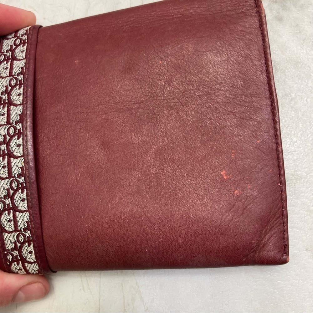 Dior vintage burgandy leather wallet - Picture 12 of 14